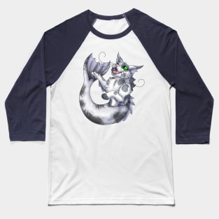 Purrmaid: Grey Bicolor Baseball T-Shirt